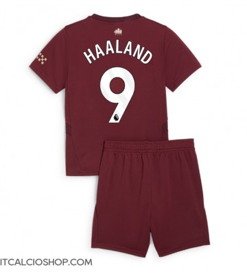 Manchester City Erling Haaland #9 Terza Maglia Bambino 2024-25 Manica Corta (+ Pantaloni corti)